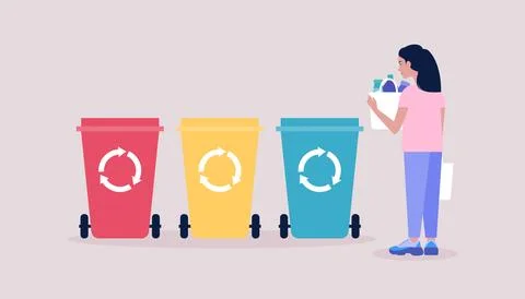 Sorting garbage Stock Illustration