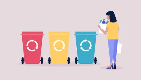 Sorting garbage Stock Illustration