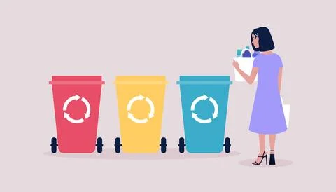 Sorting garbage Stock Illustration