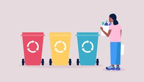 Sorting garbage 스톡 일러스트