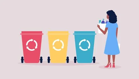 Sorting garbage Stock Illustration