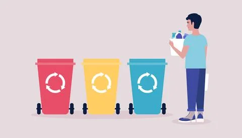 Sorting garbage Stock Illustration