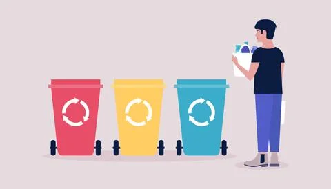 Sorting garbage Stock Illustration