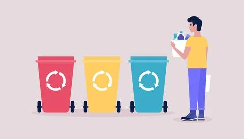 Sorting garbage Stock Illustration