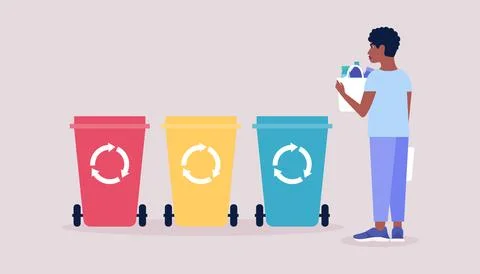 Sorting garbage Stock Illustration