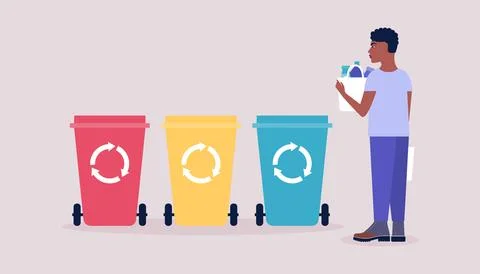 Sorting garbage Stock Illustration