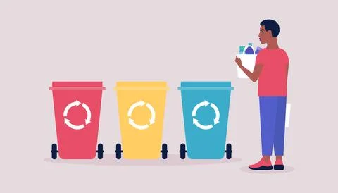 Sorting garbage Stock Illustration