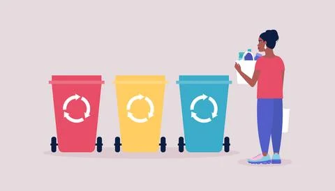 Sorting garbage Stock Illustration
