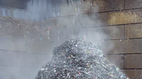 Sorting garbage at a landfill. Separating household waste from biowaste Stock Footage 296798609