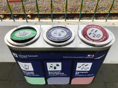 Sorting garbage by material and type Stock Photos