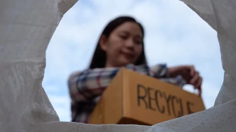 Sorting the garbage for separate trash for recycle and reuse Stock Footage 281066355