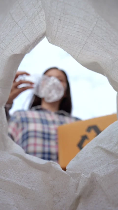 Sorting the garbage for separate trash for recycle and reuse Stock Footage 281071057