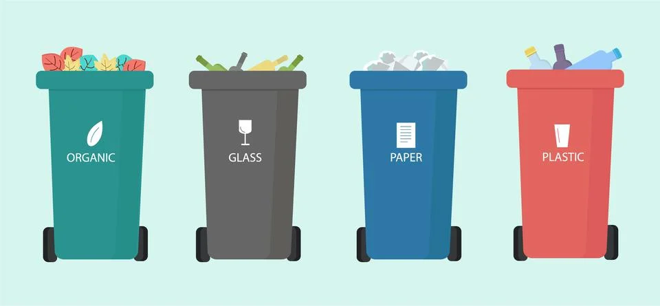 Sorting garbage by templates for use in website design Stock Illustration