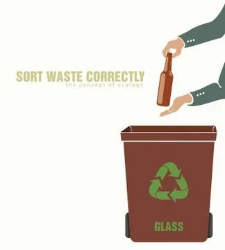 Sorting glass, pollution of environment Stock Illustration