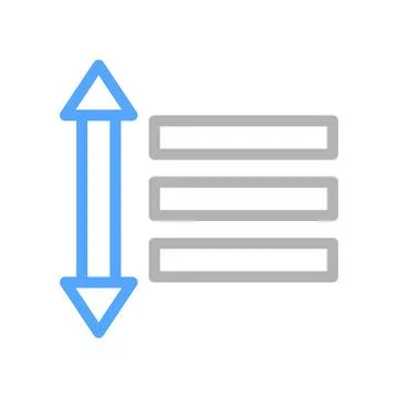 Sorting icon with up and down arrows. Concept of organization, order, and a.. Illustrazione stock