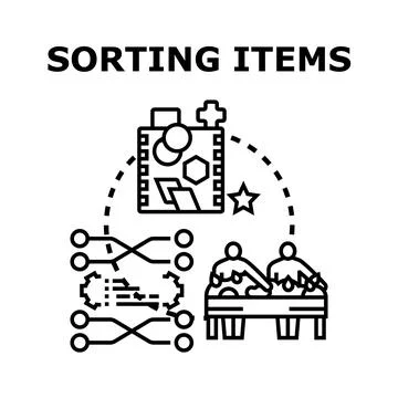Sorting items concept for business and education Stock Illustration