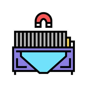 Sorting metal garbage machine color icon vector illustration Stock Illustration
