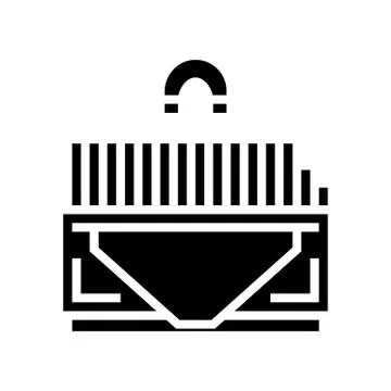 Sorting metal garbage machine glyph icon vector illustration Stock Illustration