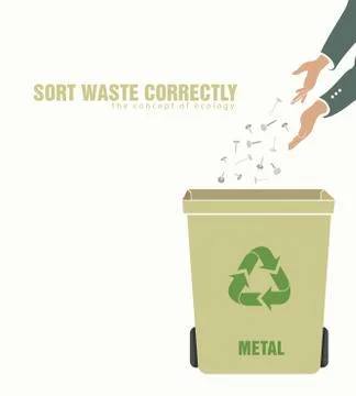Sorting metal, pollution of environment Stock Illustration