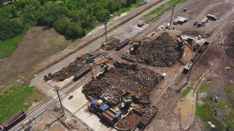 Sorting of metal waste_0345 Stock Footage 228087473