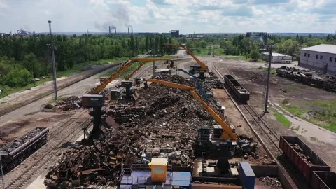 Sorting of metal waste_0347 Stock Footage 228089663