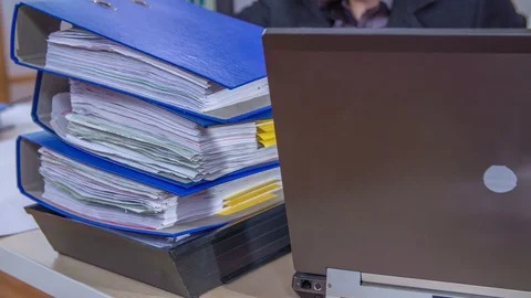 Sorting out documents Video stock 74447217