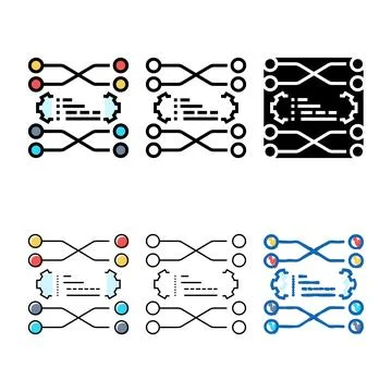 Sorting pack algorithm color icon vector イラスト素材