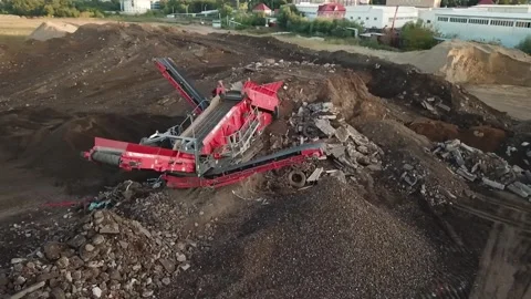 Sorting plant for processing construction waste Video stock 256877048