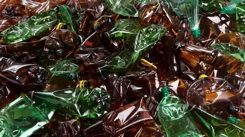 Sorting plastic bottles for recycling. Plastic Waste Management, Sorted Video stock 229593130