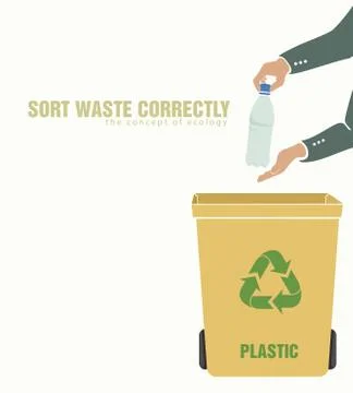 Sorting plastic, pollution of environment Stock Illustration