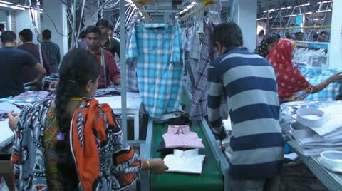 Sorting Produced Garments Stock Footage 10710547