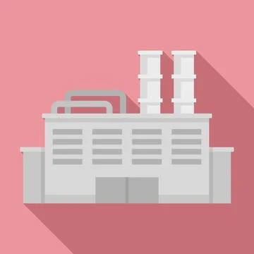 Sorting recycle factory icon, flat style Stock Illustration