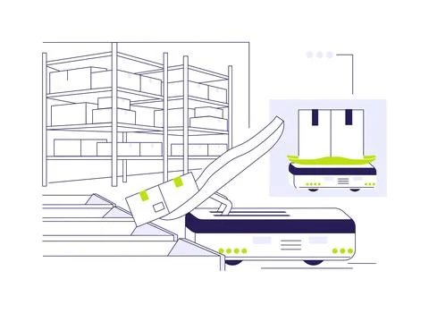 Sorting robots abstract concept vector illustration. 스톡 일러스트