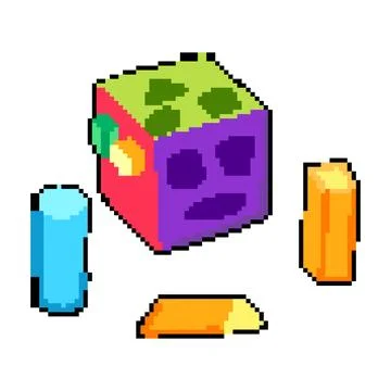 Sorting stacking toy pixel art vector illustration Stock Illustration