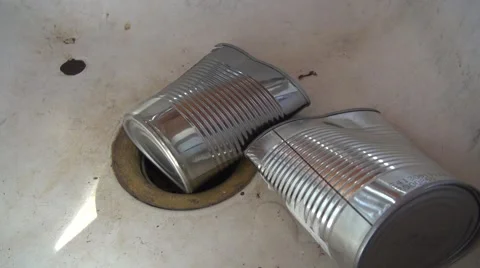 Sorting Steel Cans for Recycling Stock Footage 46523862