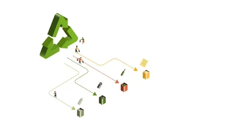 Sorting trash for recycling. Recyclable waste is separated by people. Stock Footage 165524279