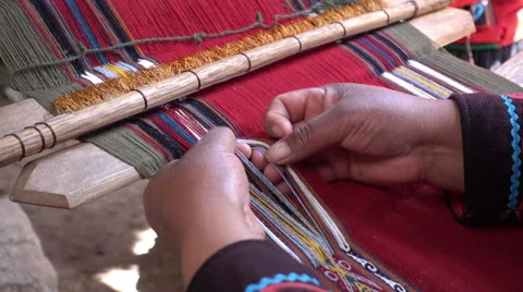 Sorting Yarn Threads Close Up Weaving Stock-Footage 68794608