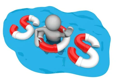Sos (3d characters isolated on white background series) Stock Illustration