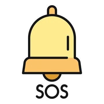 Sos bell icon ringing emergency alarm notification Stock Illustration