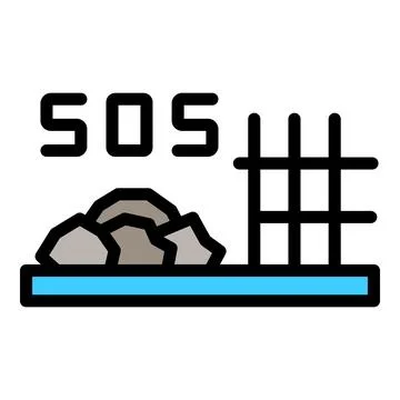 Sos building icon vector flat Ilustración de archivo