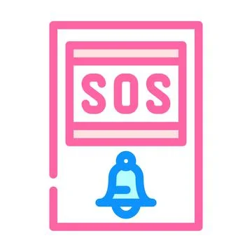 Sos button color icon vector illustration color Stock Illustration