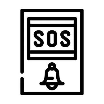 Sos button line icon vector illustration black Stock Illustration