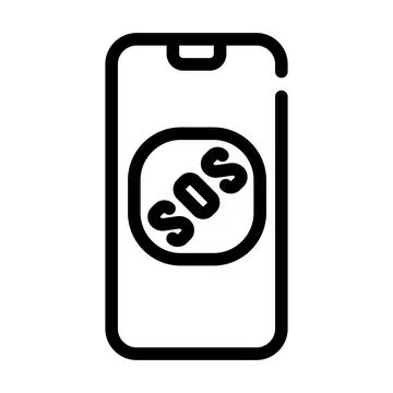 Sos button on smartphone screen when neurosis line icon vector illustration Illustrazione stock