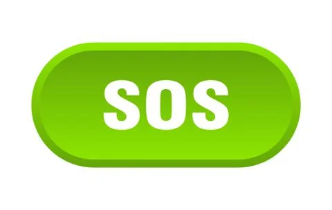 Sos button. sos rounded green sign. sos Illustrazione stock