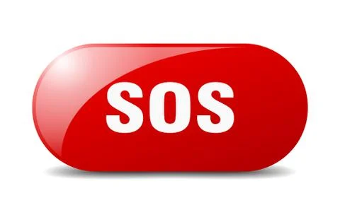 Sos button. sos sign. key. push button. Stock Illustration