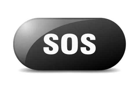 Sos button. sos sign. key. push button. Stock Illustration