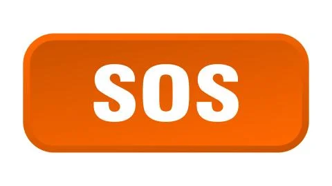 Sos button. sos square 3d push button Stock Illustration