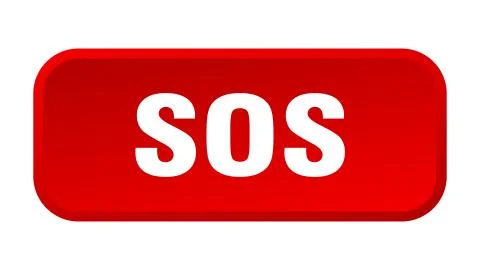 Sos button. sos square 3d push button Stock Illustration