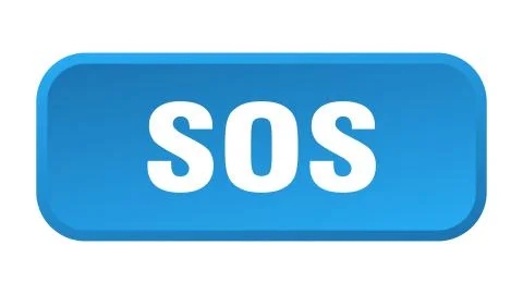Sos button. sos square 3d push button Stock Illustration