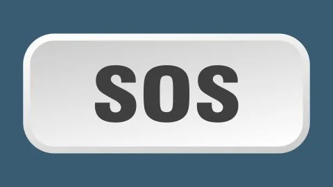Sos button. sos square 3d push button Stock Illustration